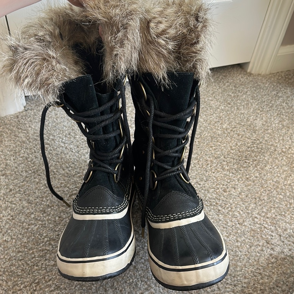 Black and Quarry Tall Sorel Winter Boots